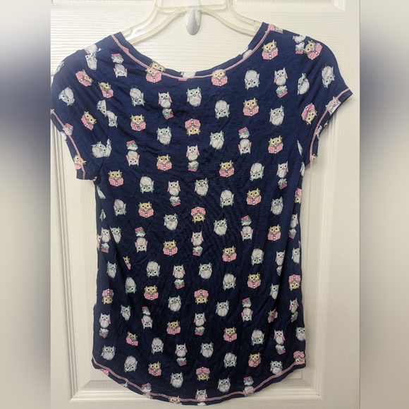 Layla NWT S Blue Owls & Books Sleep Top - Picture 8 of 8